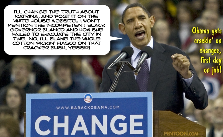 Obama tries to change history